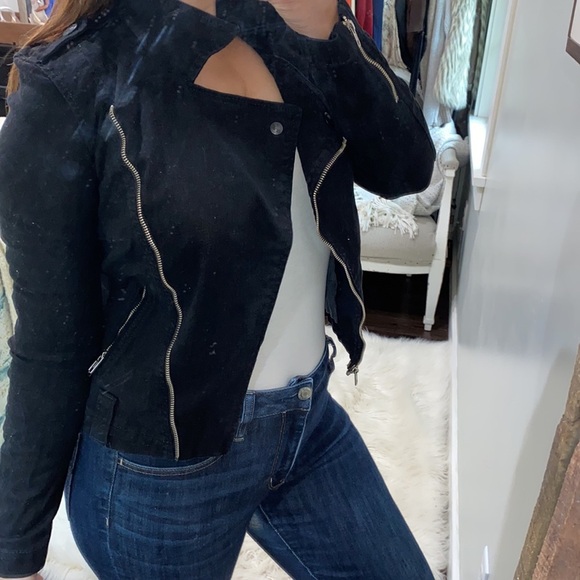 True Religion crop black denim jacket size small - Picture 3 of 8